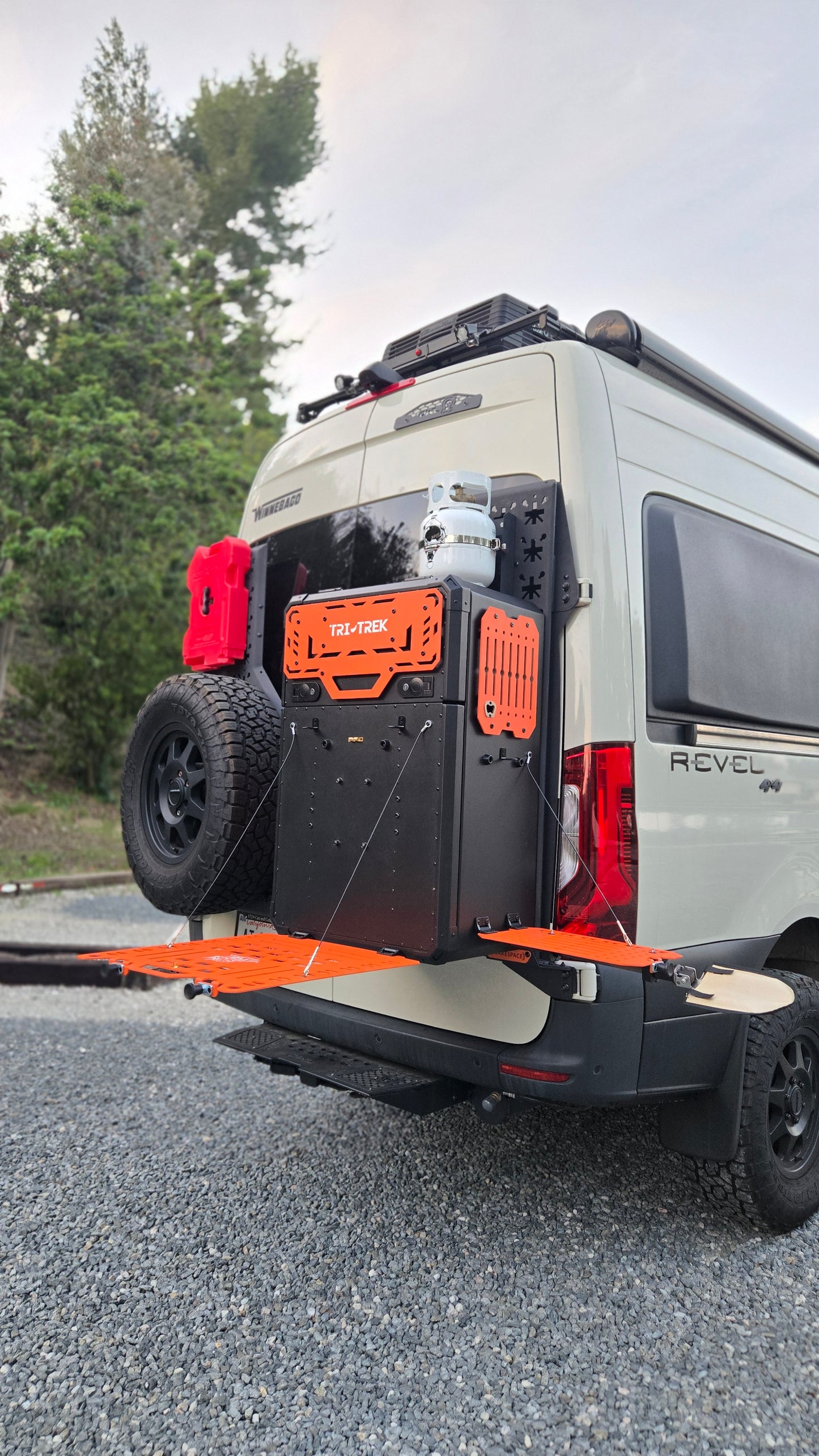 Tri-Trek OUTLAND PRO Sprinter Van Rear Storage Box Outland Pro Tril Orange