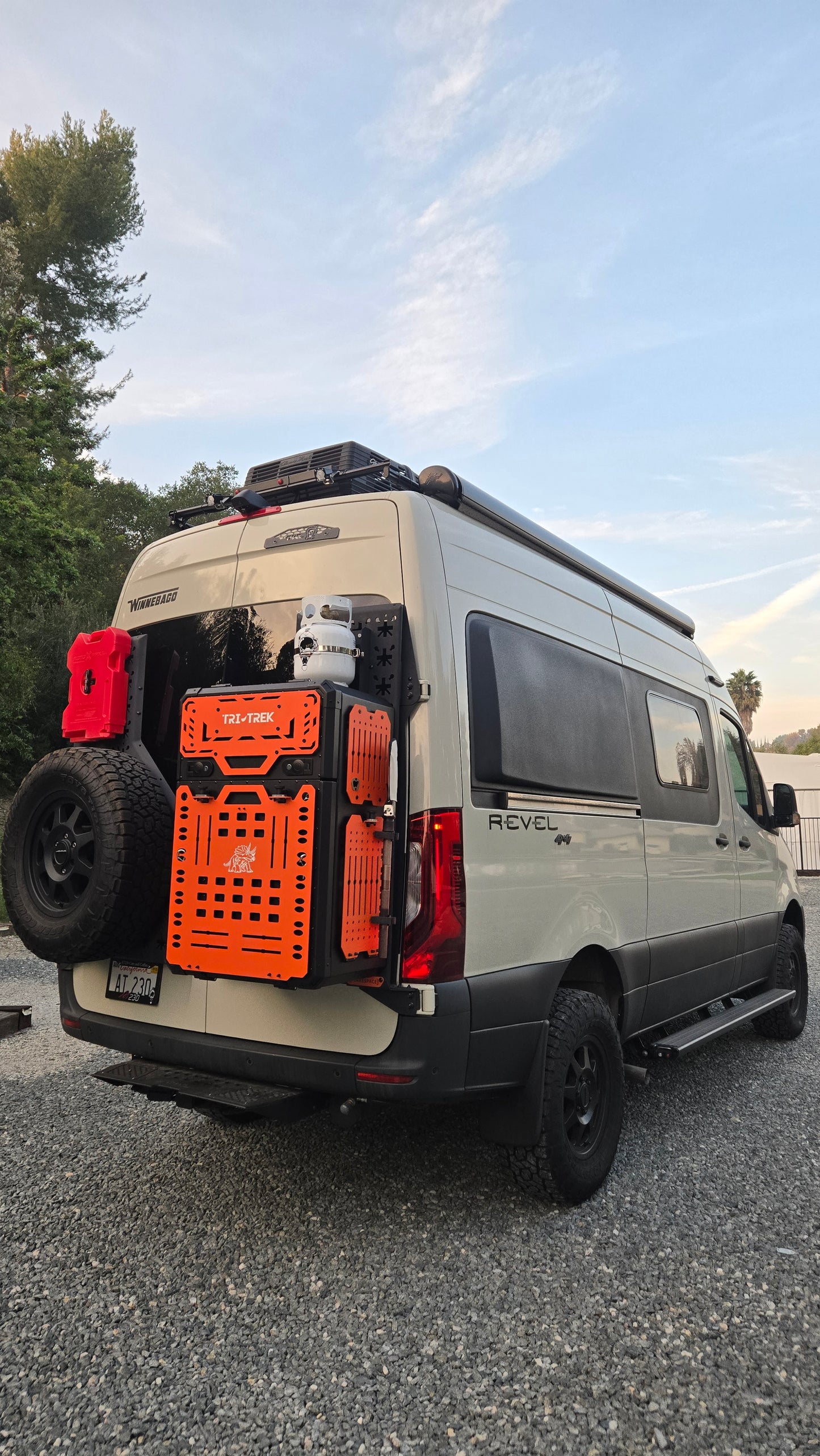 Tri-Trek OUTLAND PRO Sprinter Van Rear Storage Box Outland Pro Tril Orange