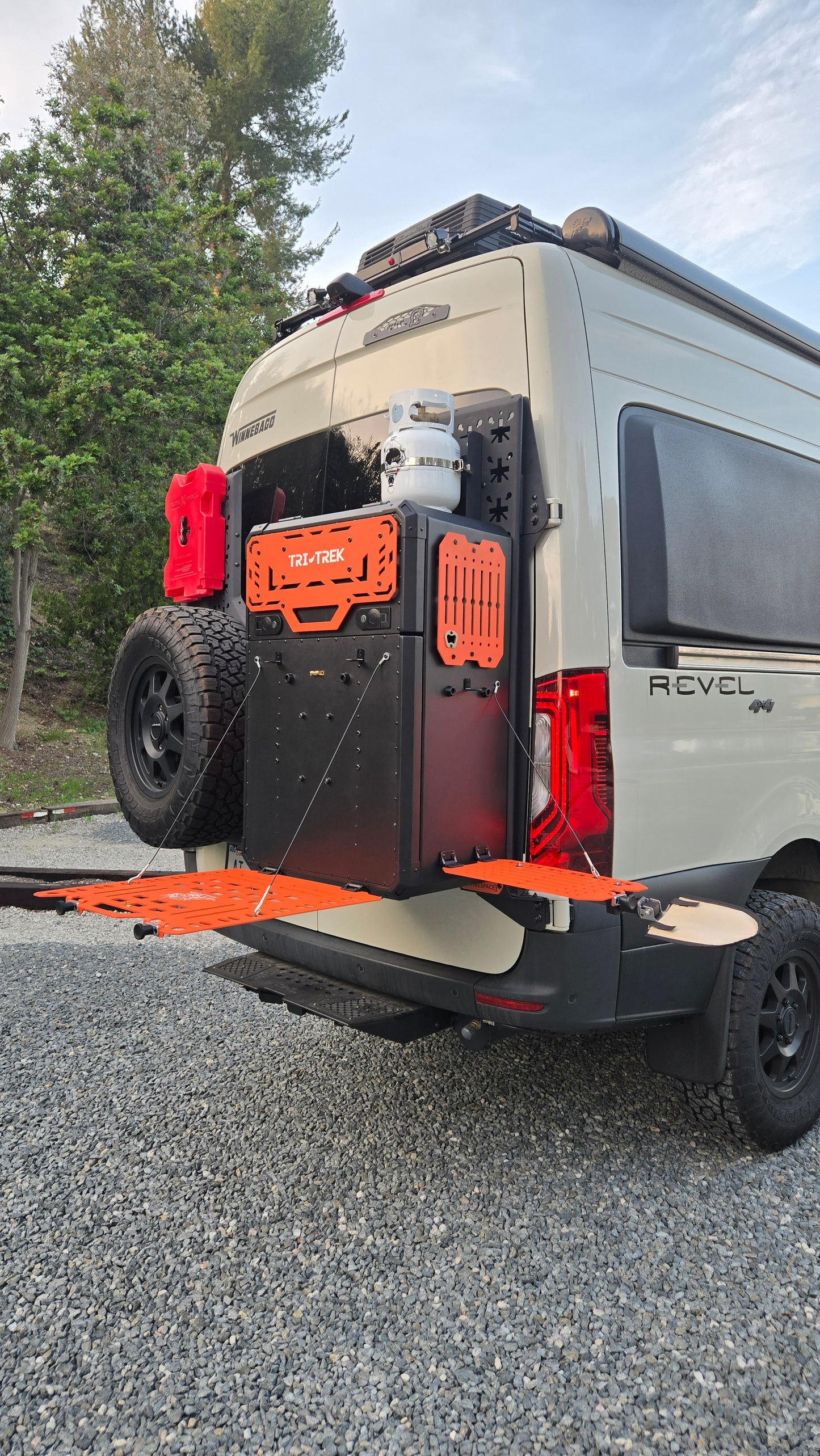Tri-Trek OUTLAND PRO Sprinter Van Rear Storage Box Outland Pro Tril Orange