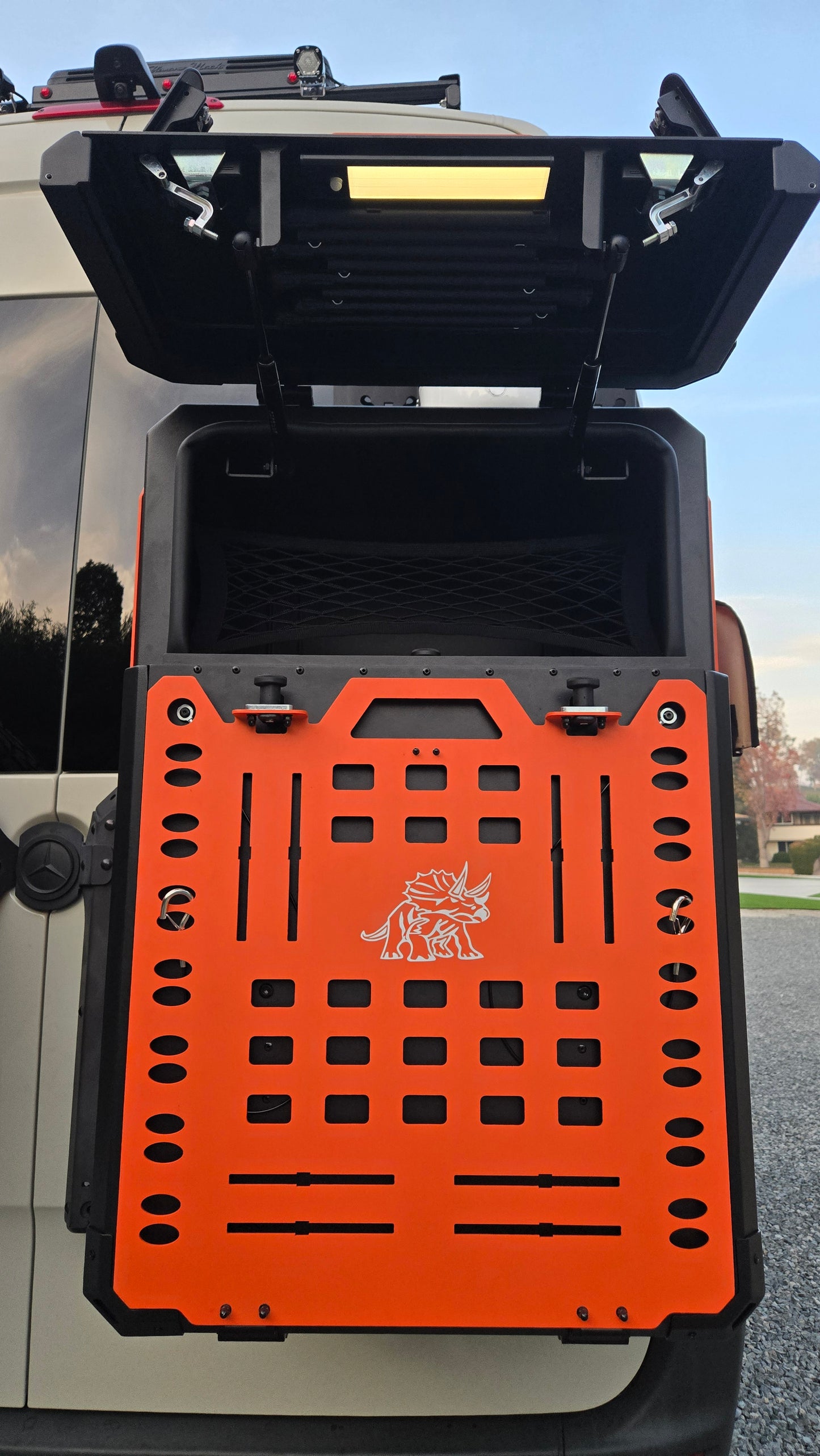 Tri-Trek OUTLAND PRO Sprinter Van Rear Storage Box Outland Pro Tril Orange